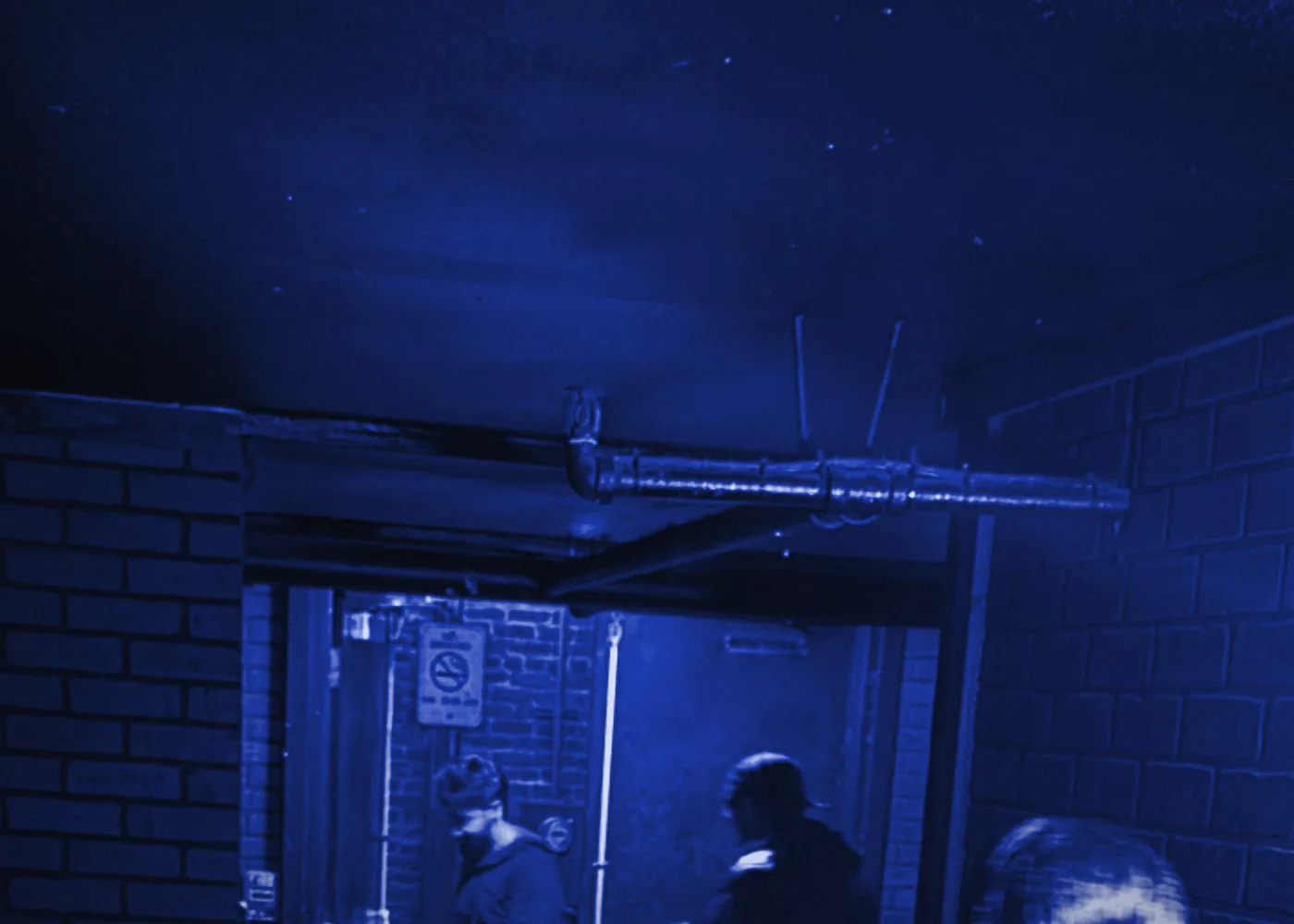 The venue’s backstage corridor before the show